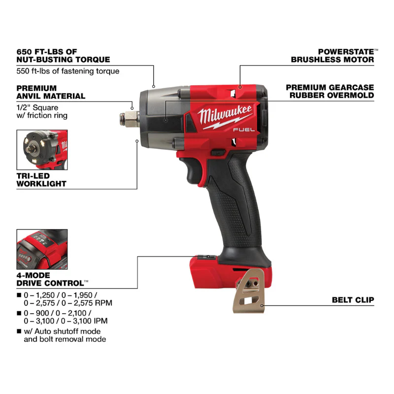 LLAVE DE IMPACTO M18 FUEL DE 1/2 IN 1/2 TORQUE (HERRAMIENTA SOLA) - Image 3